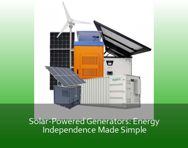 Solar-Powered Generators: Energy Independence Made Simple
